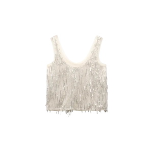 Mint Velvet Silver Sequin Vest Top